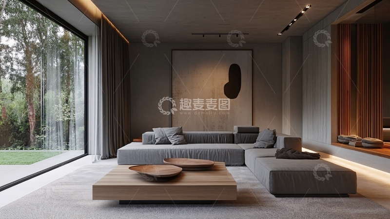 高清大图下载【趣麦麦图】侘寂客厅