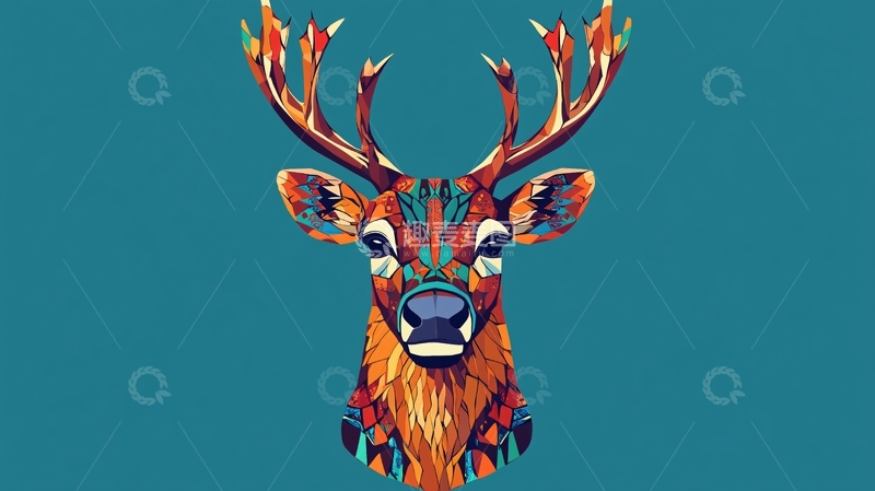 高清大图下载【趣麦麦图】鹿包装插画4