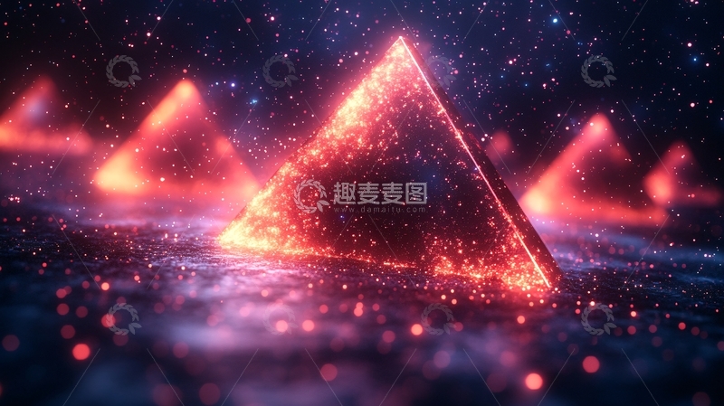高清大图下载【趣麦麦图】科技线条金字塔