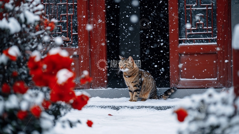 高清大图下载【趣麦麦图】四合院春雪