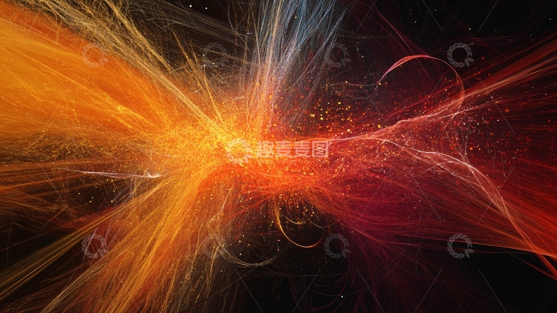 高清大图下载【趣麦麦图】彩色炫酷线条科技背景2