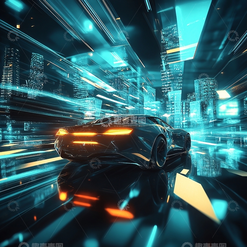 高清大图下载【趣麦麦图】智能跑车9