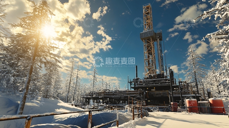 高清大图下载【趣麦麦图】冬季采油1