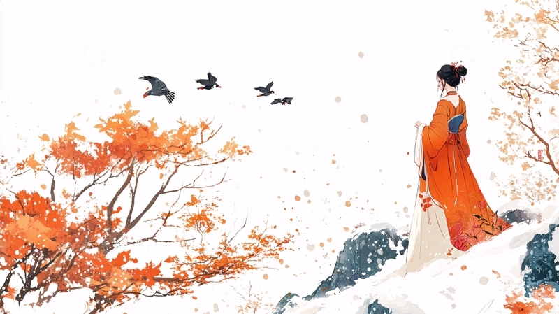 高清大图下载【趣麦麦图】秋风辞配图