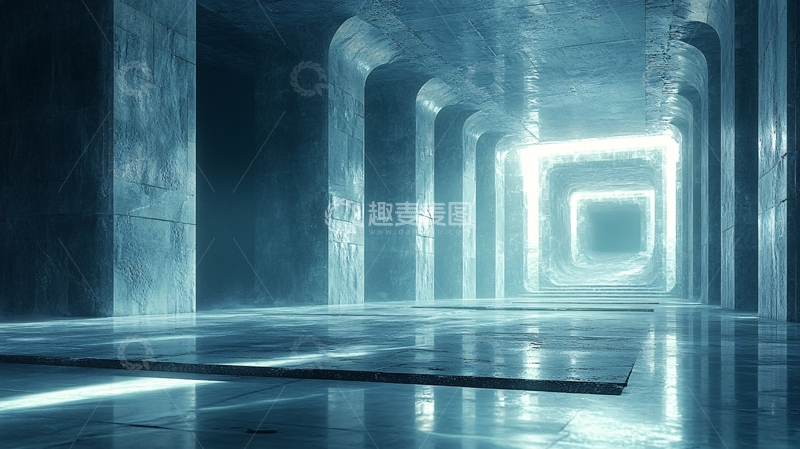 高清大图下载【趣麦麦图】科幻灯光走廊19