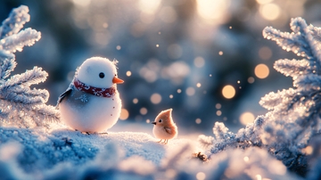 下雪天的小鸭