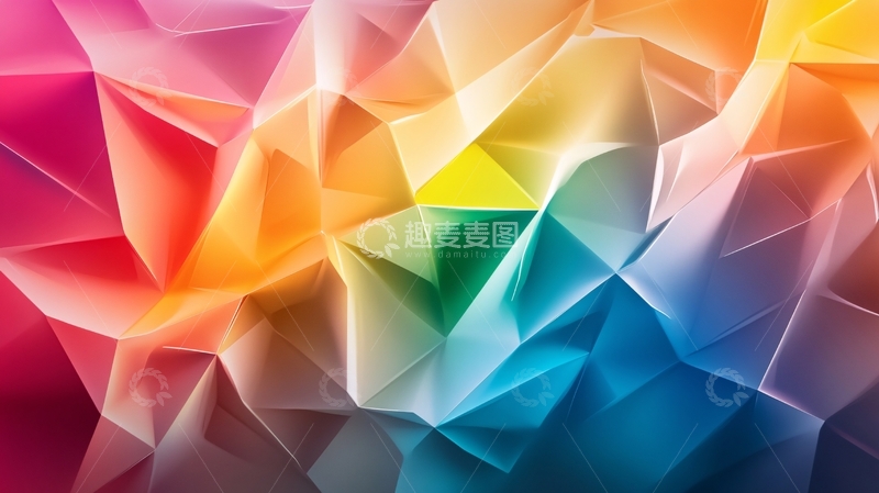 高清大图下载【趣麦麦图】炫彩低多边形