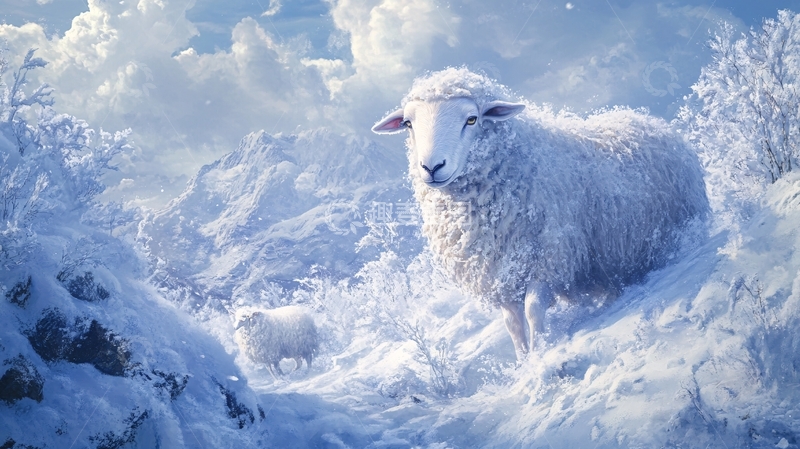 高清大图下载【趣麦麦图】圣诞节小羊壁纸