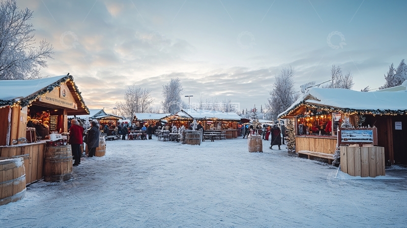 高清大图下载【趣麦麦图】冬天集市2