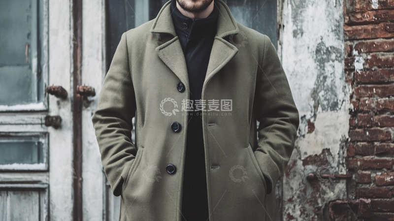 高清大图下载【趣麦麦图】绿色大衣