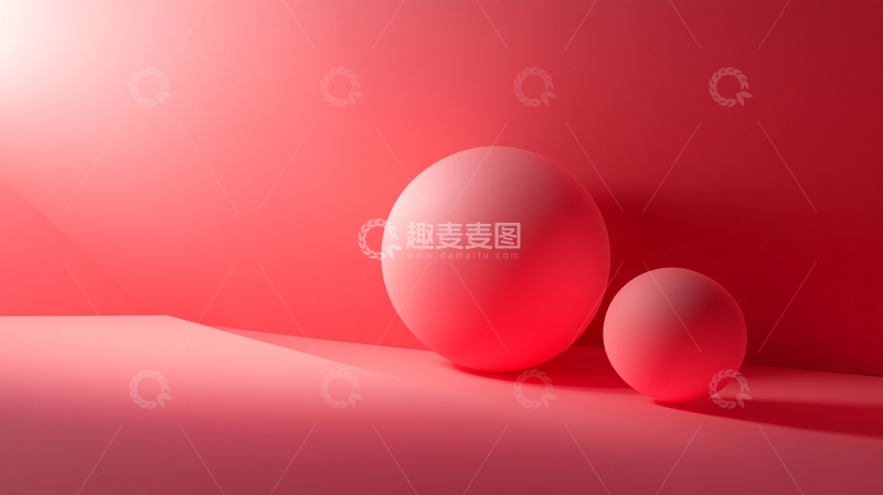 高清大图下载【趣麦麦图】红色球体创意场景13