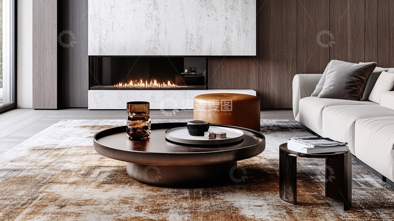 高清大图下载【趣麦麦图】意式极简轻奢茶几1