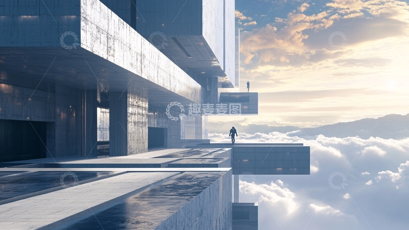 高清大图下载【趣麦麦图】云海中的建筑