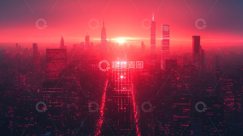 高清大图下载【趣麦麦图】红色大雾