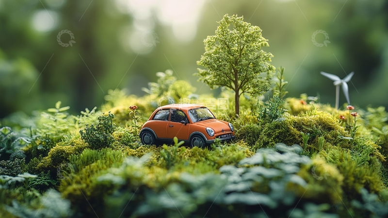 高清大图下载【趣麦麦图】绿色植物汽车