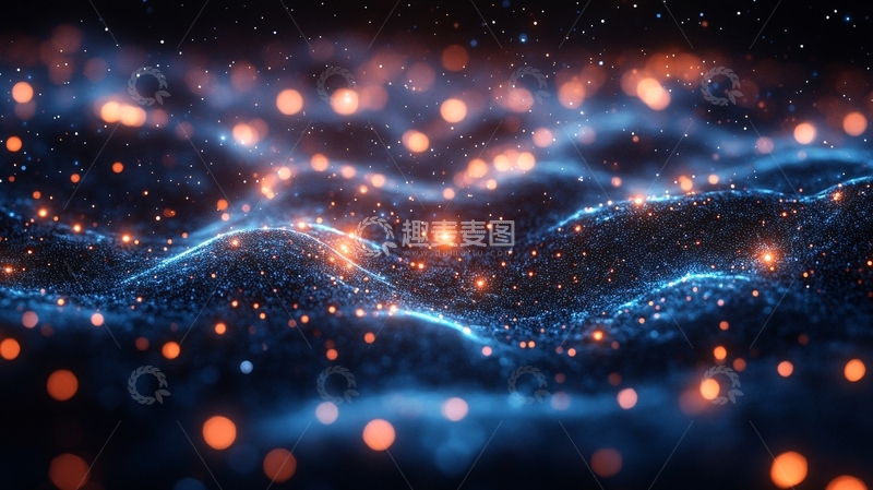 高清大图下载【趣麦麦图】科技感十足的橙色光晕背景图片4