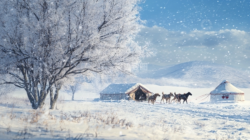 高清大图下载【趣麦麦图】冬日驼铃