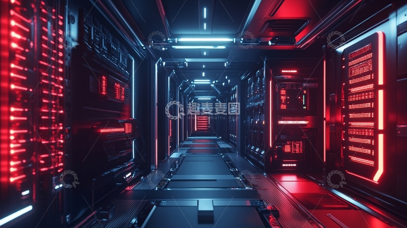 高清大图下载【趣麦麦图】科幻灯光走廊20