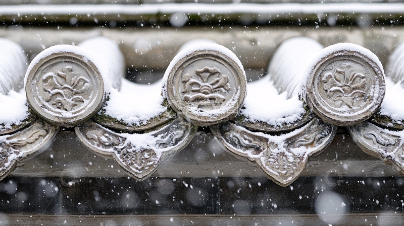 高清大图下载【趣麦麦图】瓦上积雪