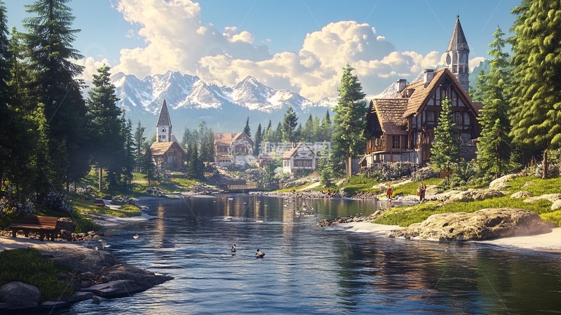 高清大图下载【趣麦麦图】别墅大场景