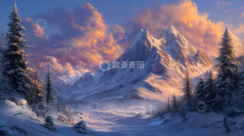 高清大图下载【趣麦麦图】雪山原画62