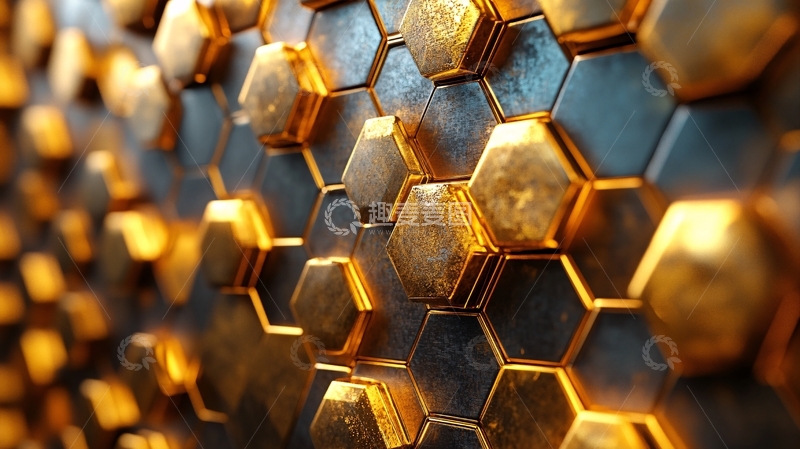 高清大图下载【趣麦麦图】蜂窝光影光束背景3