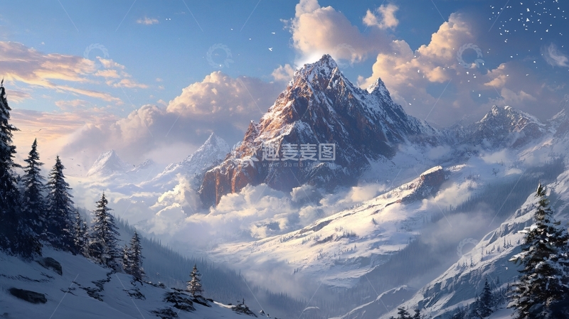 高清大图下载【趣麦麦图】雪山原画61