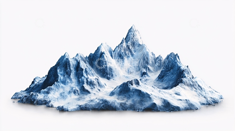 高清大图下载【趣麦麦图】雪岭无人绘景图