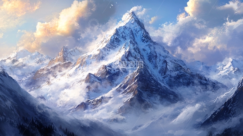 高清大图下载【趣麦麦图】雪山原画58