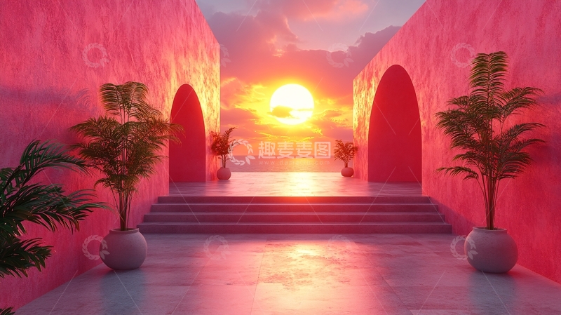 高清大图下载【趣麦麦图】粉红色的风景7