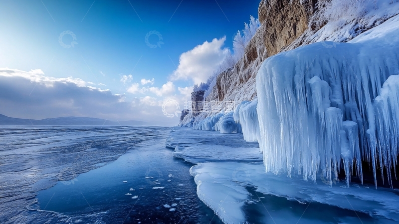 高清大图下载【趣麦麦图】赛里木湖冰凌1