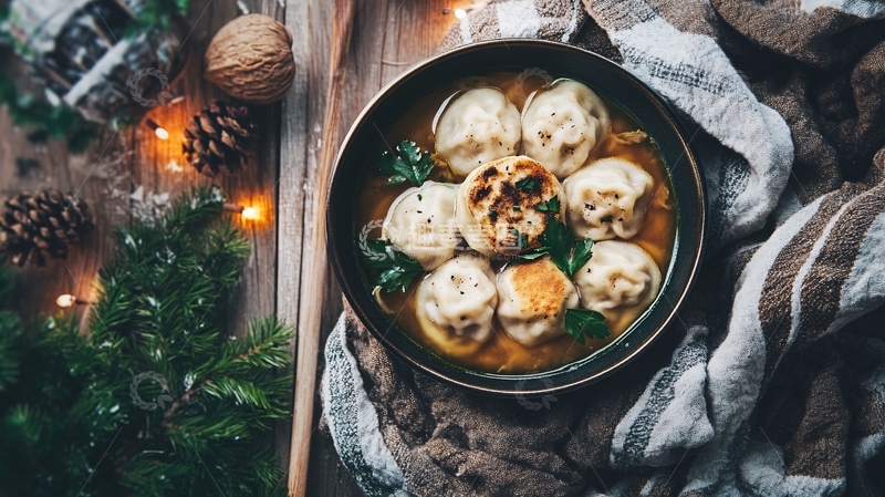 高清大图下载【趣麦麦图】春节的肉圆汤