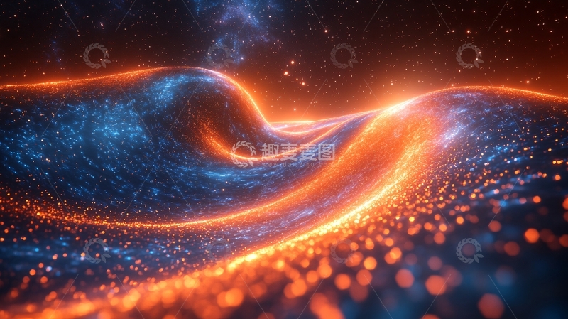 高清大图下载【趣麦麦图】科幻感蓝色流动感背景12