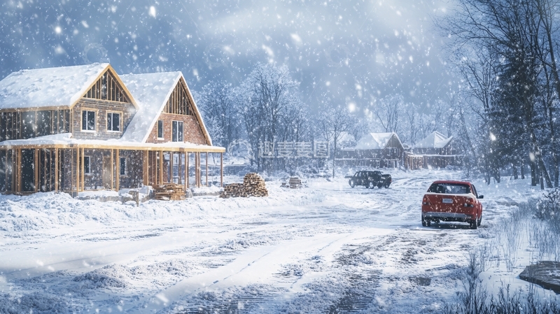 高清大图下载【趣麦麦图】冬天的车库