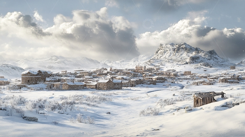 高清大图下载【趣麦麦图】独克宗雪景