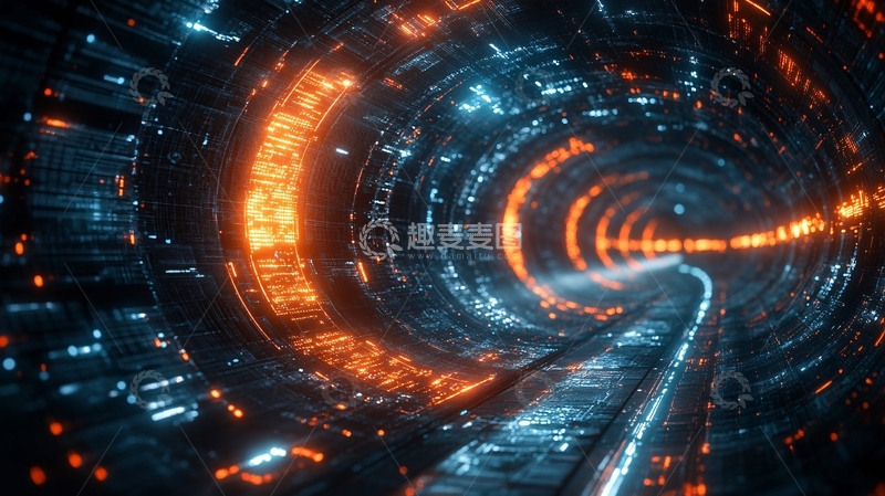 高清大图下载【趣麦麦图】科技漩涡隧道40