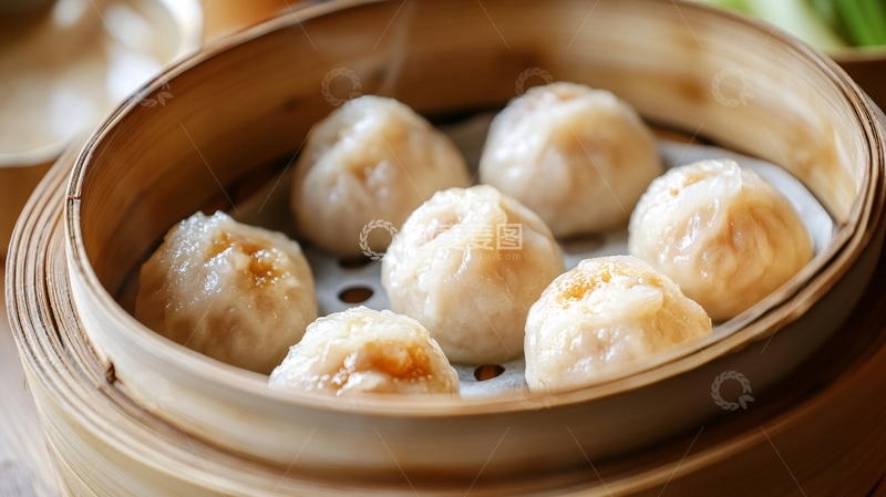 高清大图下载【趣麦麦图】浅底上的蒸包1