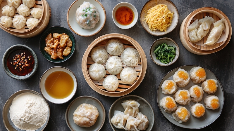 高清大图下载【趣麦麦图】一笼蒸饺早餐特色1