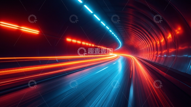 高清大图下载【趣麦麦图】隧道炫光背景2