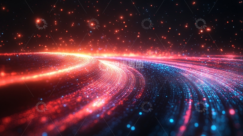 高清大图下载【趣麦麦图】红蓝科技无限背景16