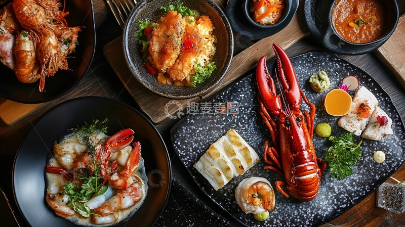 高清大图下载【趣麦麦图】黑虎虾料理