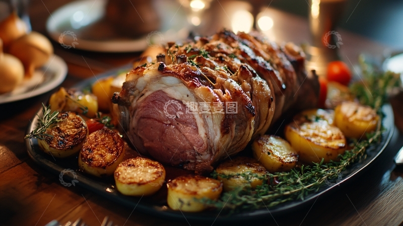 高清大图下载【趣麦麦图】惠灵顿烤羊腿1