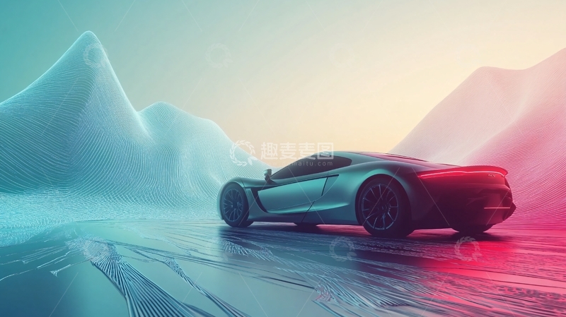 高清大图下载【趣麦麦图】绚丽线条汽车22