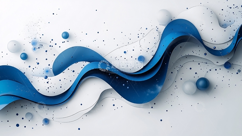 高清大图下载【趣麦麦图】-蓝色动感线条流线风格