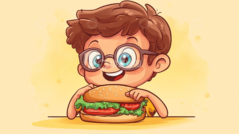 汉堡卡通拟人形象