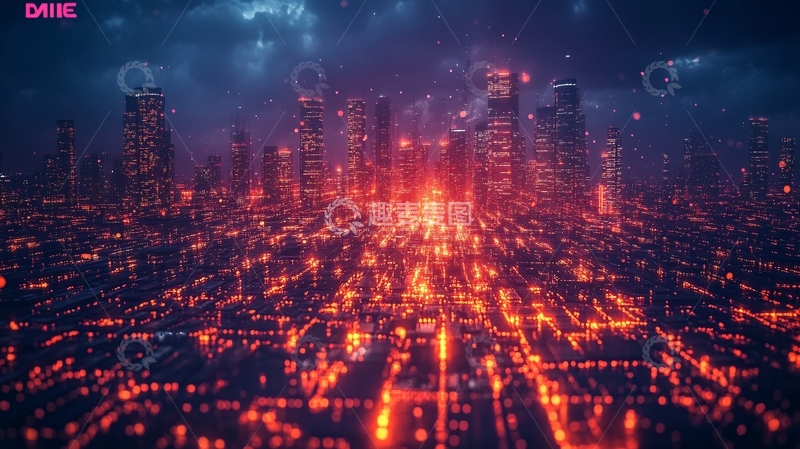 高清大图下载【趣麦麦图】科技城市网络大数据