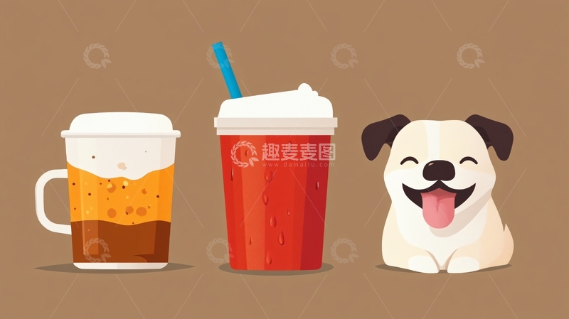 高清大图下载【趣麦麦图】奶茶形象1