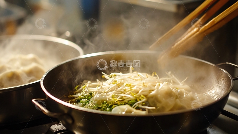 高清大图下载【趣麦麦图】煮面情景