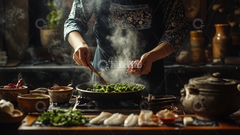 高清大图下载【趣麦麦图】羌族厨房