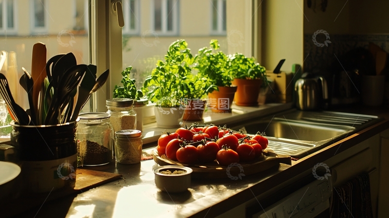 高清大图下载【趣麦麦图】厨房里的阳光1